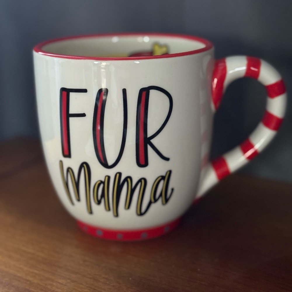 Glory Haus Fur Mama Red and White Mug